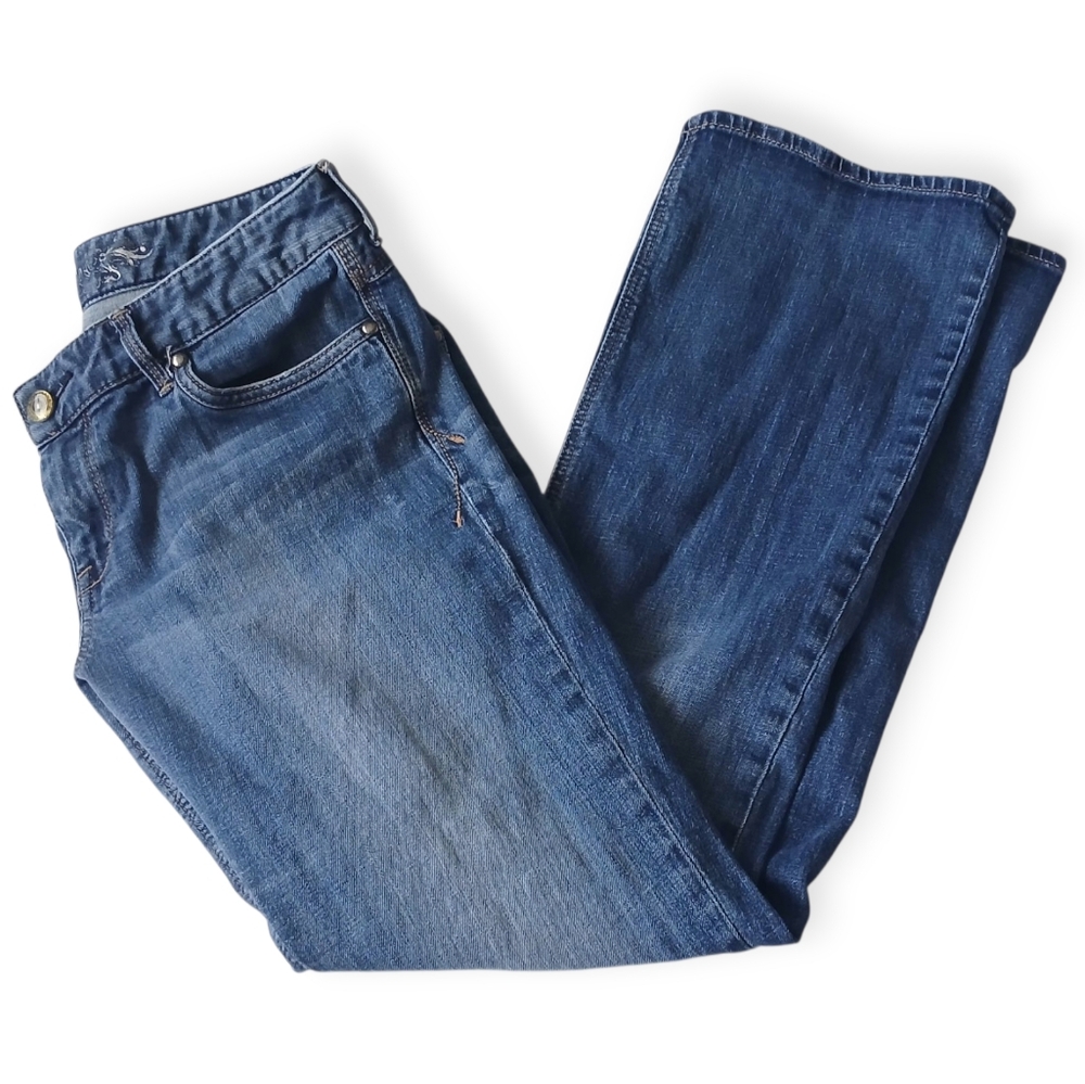 EXPRESS WOMEN'S BOOT STELLA REGULAR FIT LOW RISE BLUE JEANS. SIZE 10R